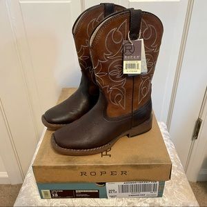 ROPER Little Boys Square Toe Western Boots Sz 13